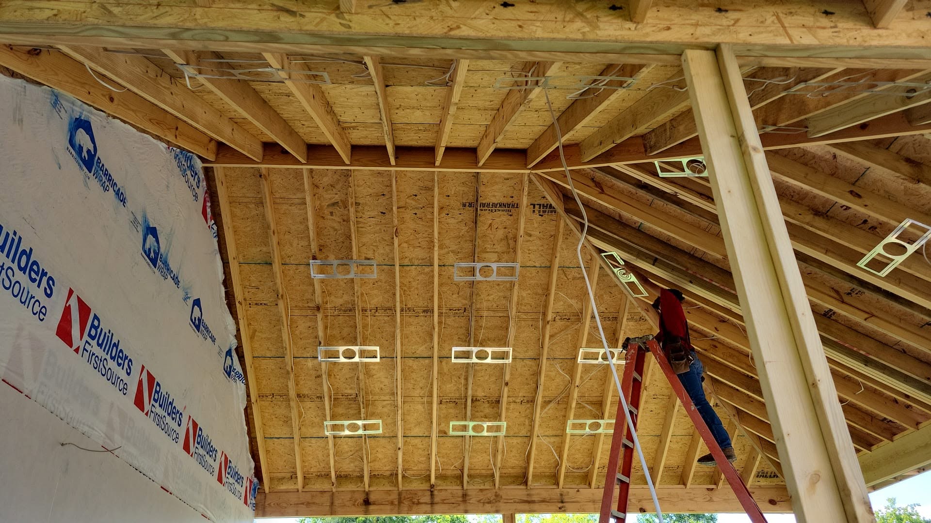 Wiring installation during new construction