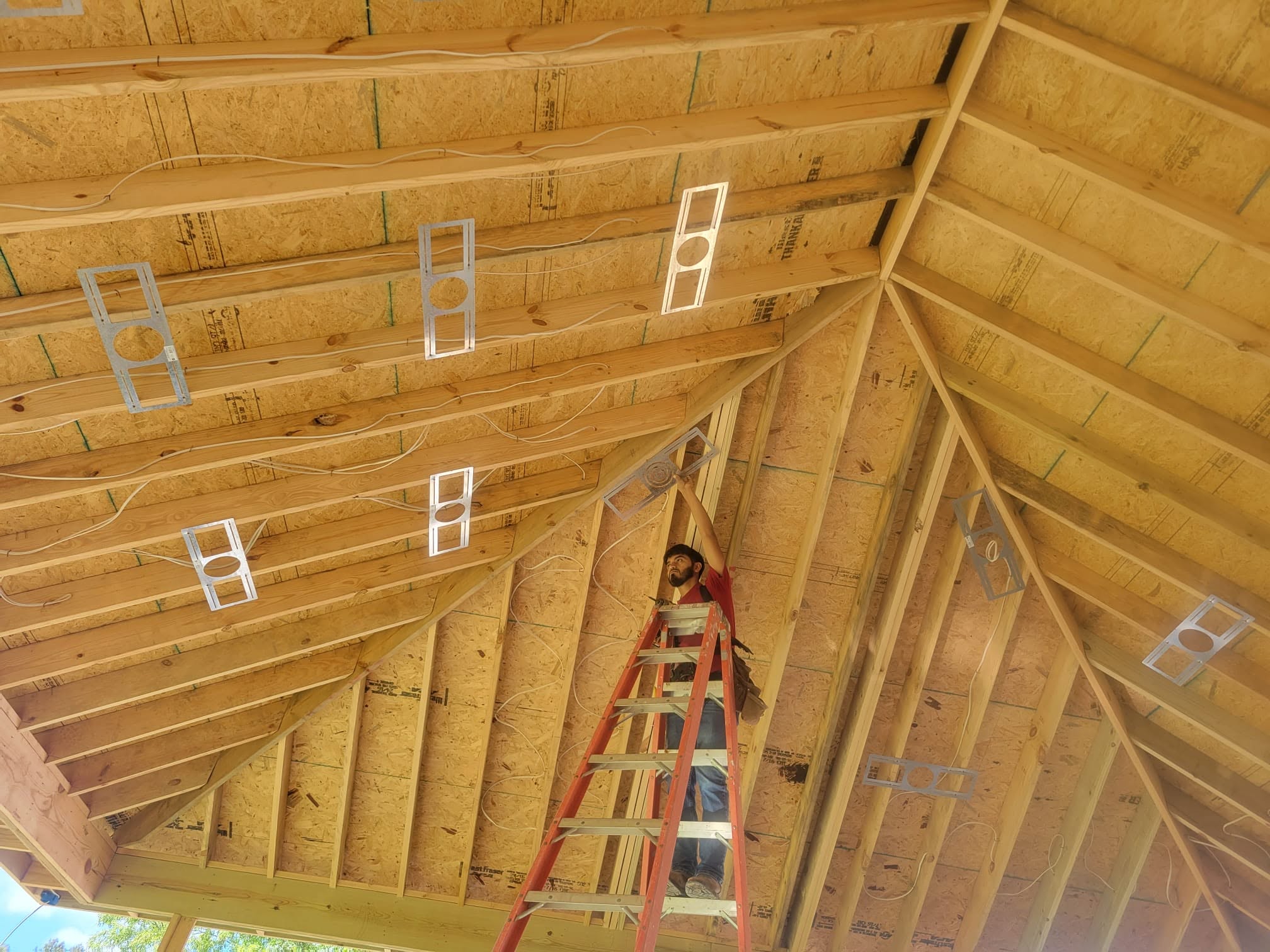 Electrical wiring underway in new construction